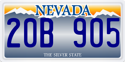 NV license plate 20B905