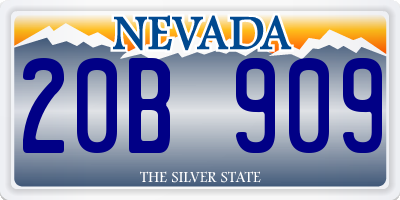 NV license plate 20B909