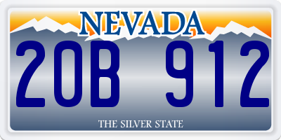 NV license plate 20B912
