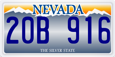 NV license plate 20B916