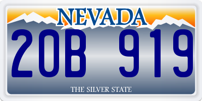 NV license plate 20B919