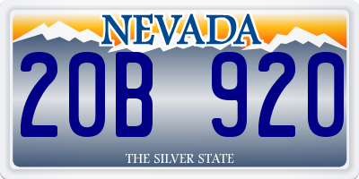 NV license plate 20B920