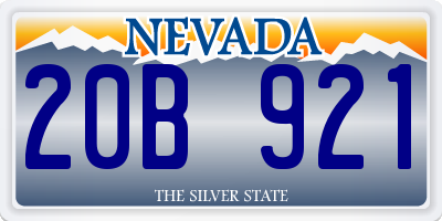 NV license plate 20B921