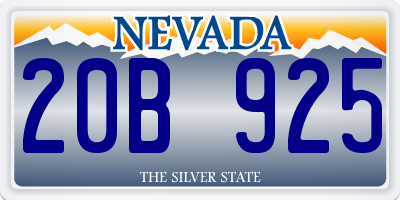 NV license plate 20B925