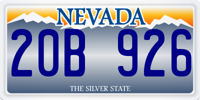 NV license plate 20B926