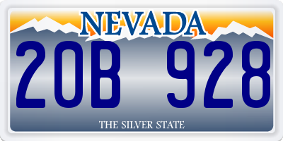 NV license plate 20B928