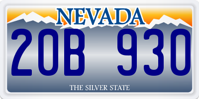 NV license plate 20B930
