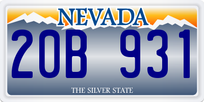 NV license plate 20B931