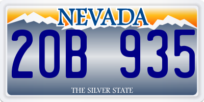 NV license plate 20B935