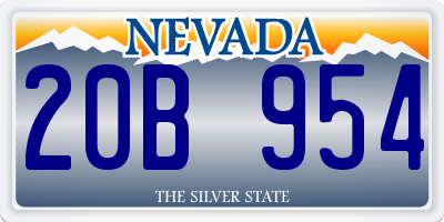 NV license plate 20B954