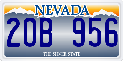 NV license plate 20B956