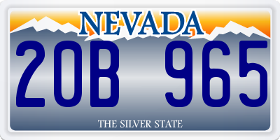 NV license plate 20B965