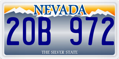 NV license plate 20B972