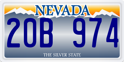 NV license plate 20B974