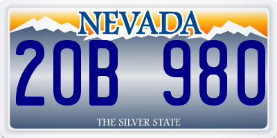 NV license plate 20B980