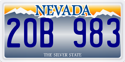 NV license plate 20B983