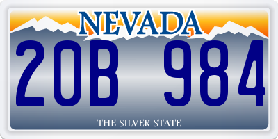 NV license plate 20B984