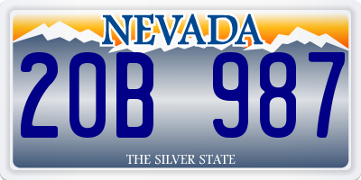 NV license plate 20B987