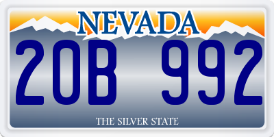 NV license plate 20B992