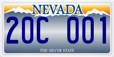 NV license plate 20C001