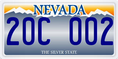 NV license plate 20C002
