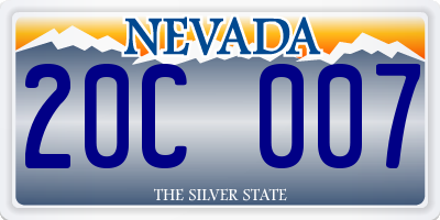 NV license plate 20C007