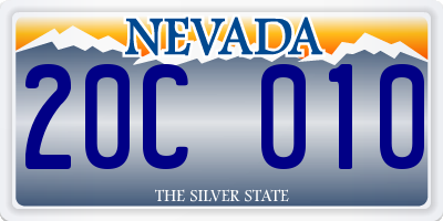 NV license plate 20C010