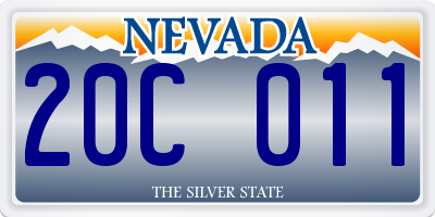 NV license plate 20C011