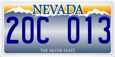 NV license plate 20C013