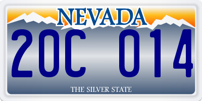 NV license plate 20C014