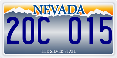 NV license plate 20C015
