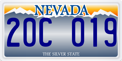 NV license plate 20C019