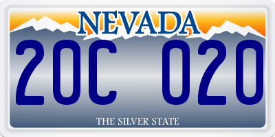 NV license plate 20C020
