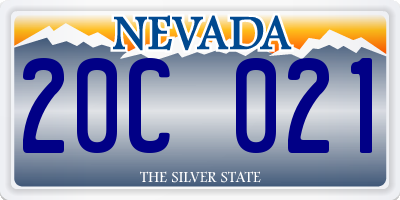 NV license plate 20C021