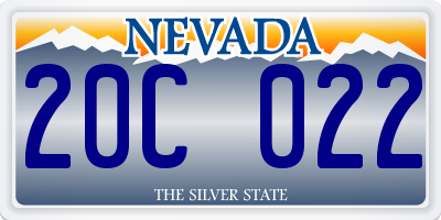 NV license plate 20C022