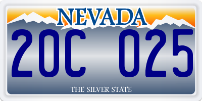 NV license plate 20C025