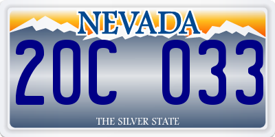 NV license plate 20C033