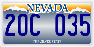 NV license plate 20C035