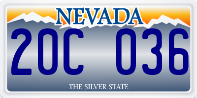 NV license plate 20C036