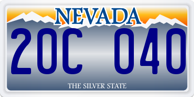 NV license plate 20C040