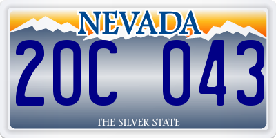 NV license plate 20C043