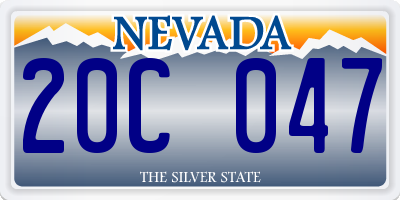 NV license plate 20C047