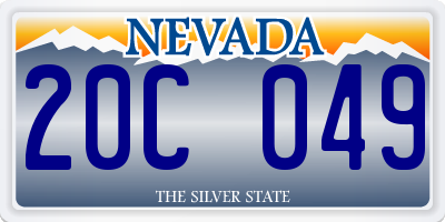 NV license plate 20C049