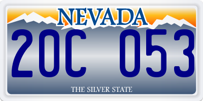 NV license plate 20C053