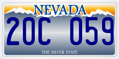 NV license plate 20C059