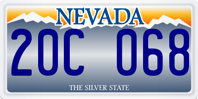 NV license plate 20C068