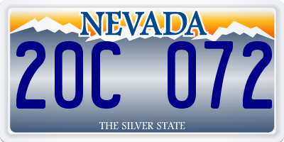 NV license plate 20C072