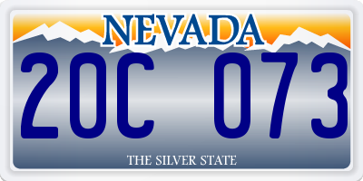 NV license plate 20C073