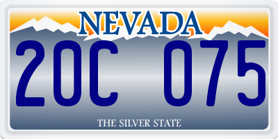 NV license plate 20C075