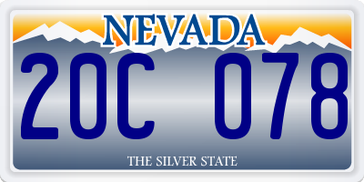 NV license plate 20C078